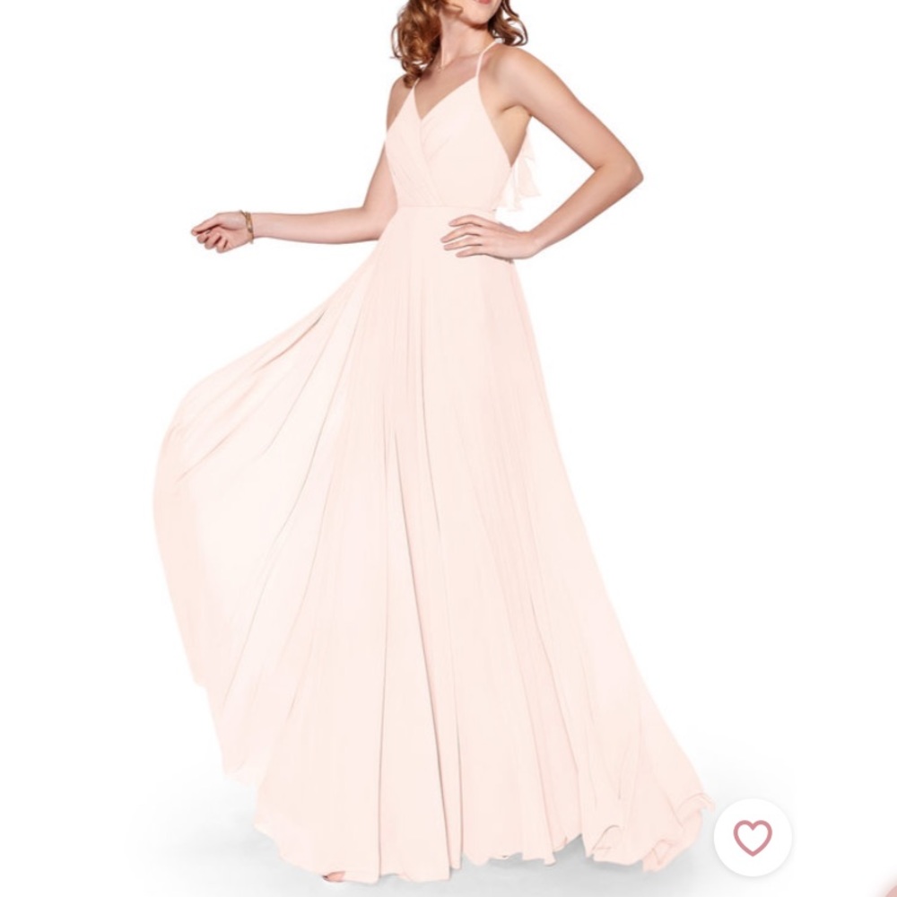 Bridesmaid dress/wedding guest/prom floor length gown in rose petal